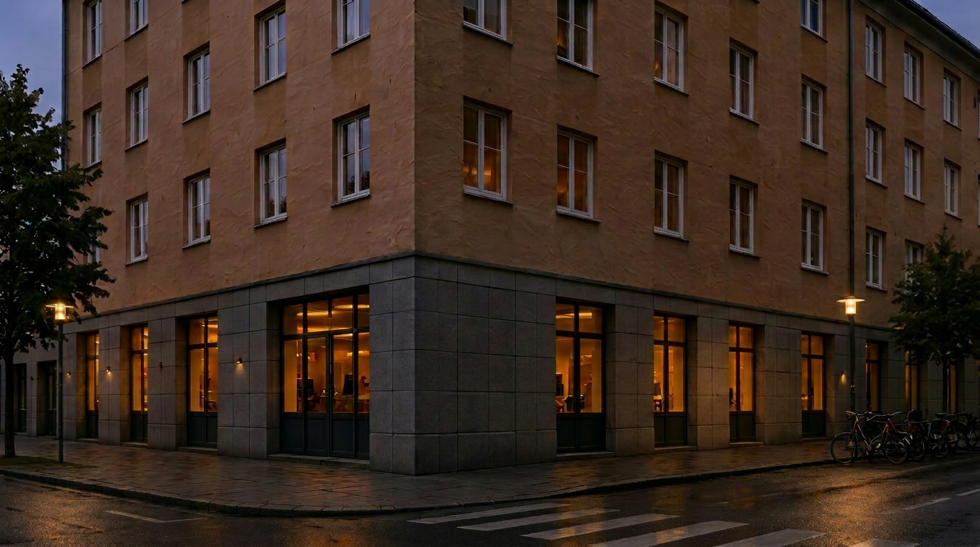 Stockholmskvarter i kvällsljus